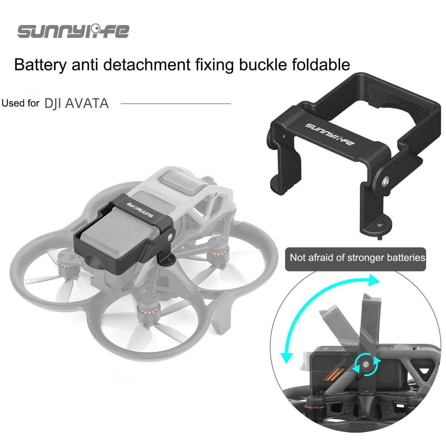 Sunnylife battery fall protection buckle for DJI Avata drone.