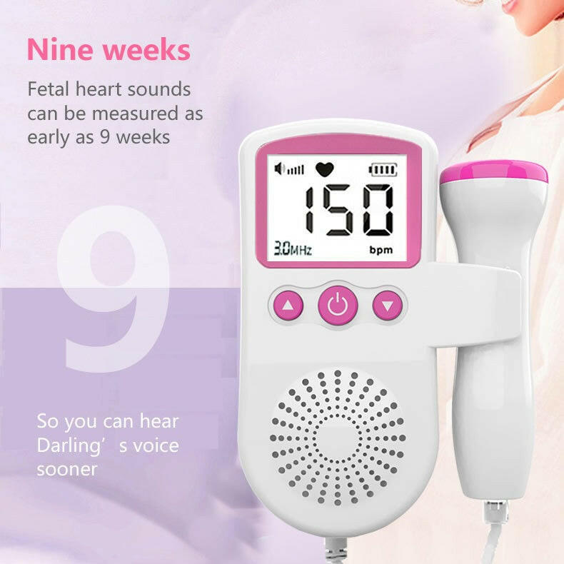 Handheld Fetal Heart Monitor – Home Fetal Sound & Heart Rate Auscultation Device.