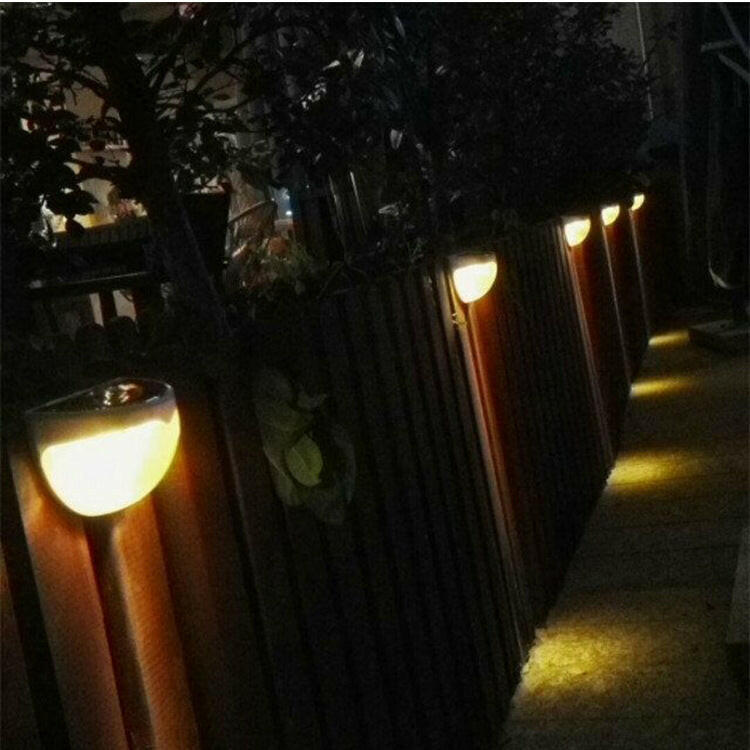 Solar Outdoor Balcony Garden Rainproof Landscape Garden Light 6 LED Semicircle Light Control Wall Light.