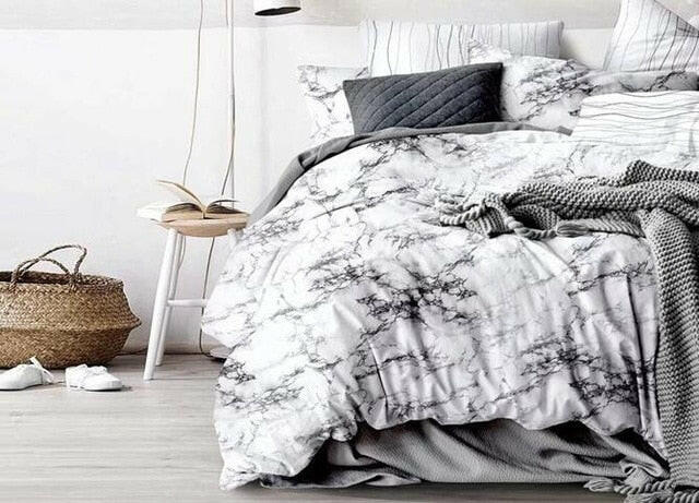 Modern Marble Printed Bedding Set Queen Size 2pcs/3pcs Duvet Cover Set Bed Linen Quilt Cover.