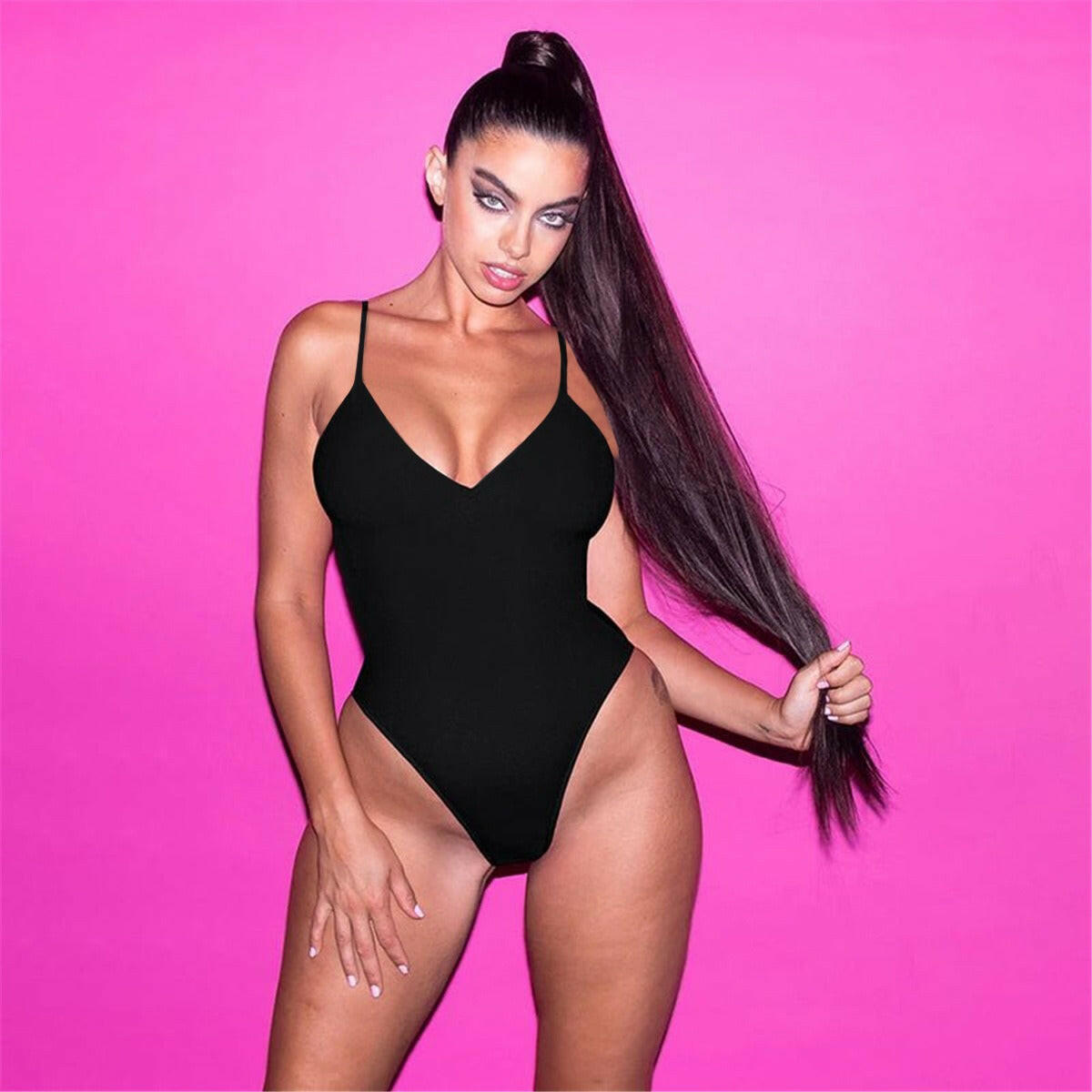 Vest Women's Strap Open Back Lace Up Large Sexy Solid Triangle One Piece Swimwear Bikini.