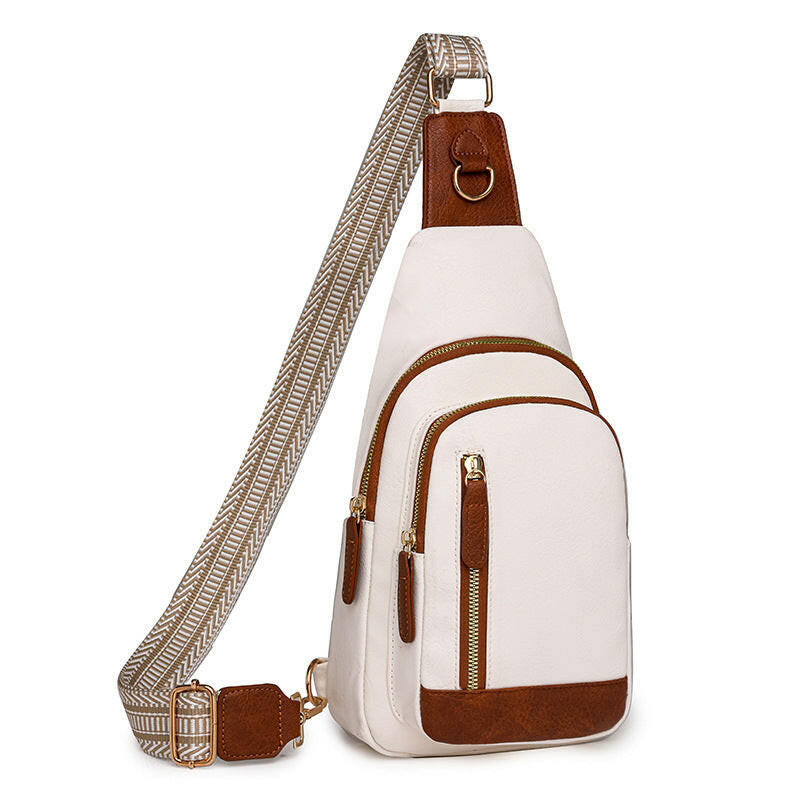 Retro Chest Bag Women's Texture Soft Leather Backpack  New Fashion Versatile Chest Bag Women's Casual One Shoulder Diagonal.