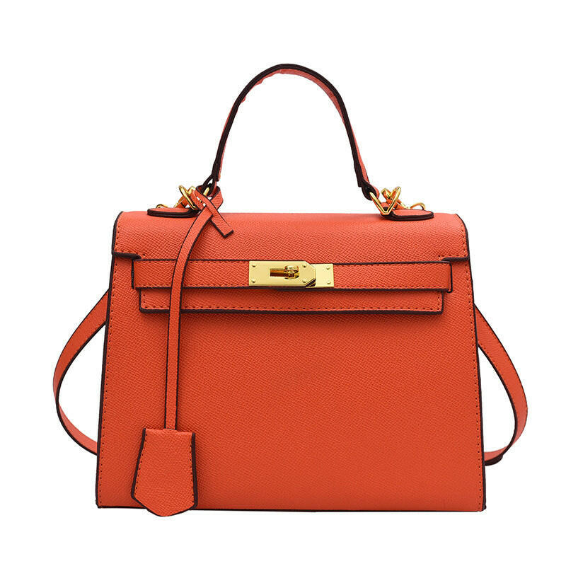 Solid Color PU Kelly Bag – Candy Color Crossbody Handbag.