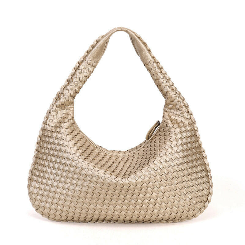 Handmade Woven Leather Hobo Bag.