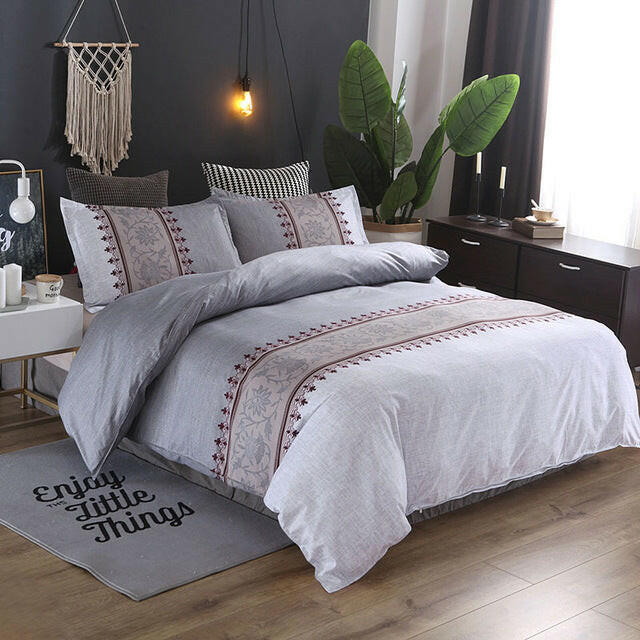 Printing Duvet Cover Sets Polyester Plain Printed Bedding Set Reactive Printing Duvet Cover With Pillowcases Bedding Set.