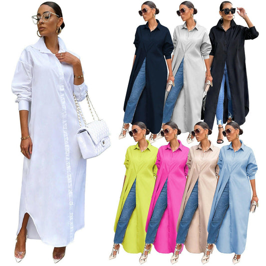 Casual Dresses Women Clothes Plus Size Fashion Girls' Skirt Bodycon Long Shirt Dress Women's Club Party Sexy Dresses.