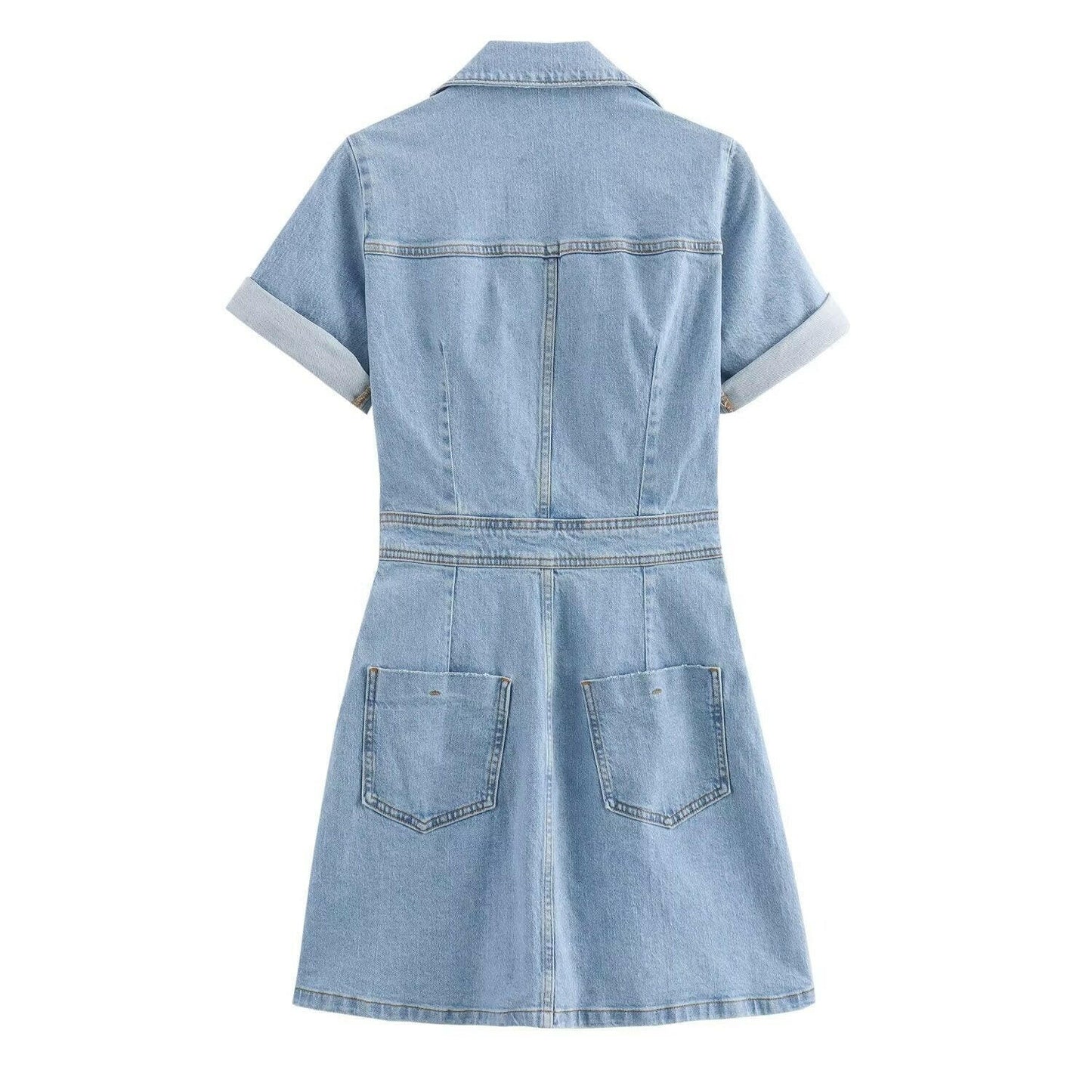 Fashionable and Casual Denim Mini Dress.