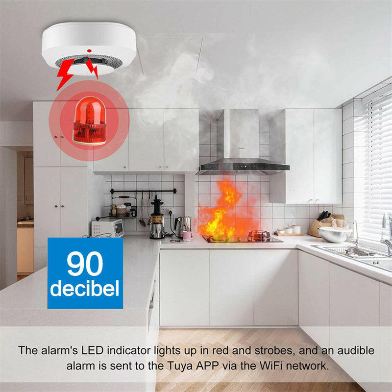 Tuya Smart Zigbee Smoke Detector Smart Fire Alarm Progressive Sound Photoelectric Smoke Sensor.