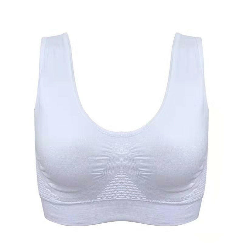 Sport Bra Mesh Hollow Vent Sports Bra Yoga Sports No Steel Ring Underwear For Female.