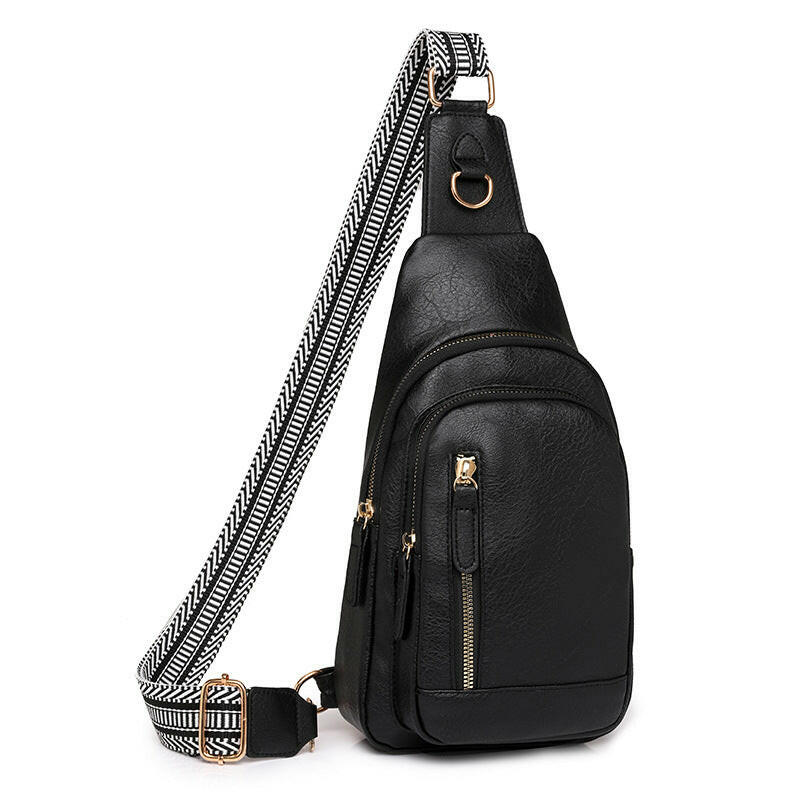 Retro Chest Bag Women's Texture Soft Leather Backpack  New Fashion Versatile Chest Bag Women's Casual One Shoulder Diagonal.