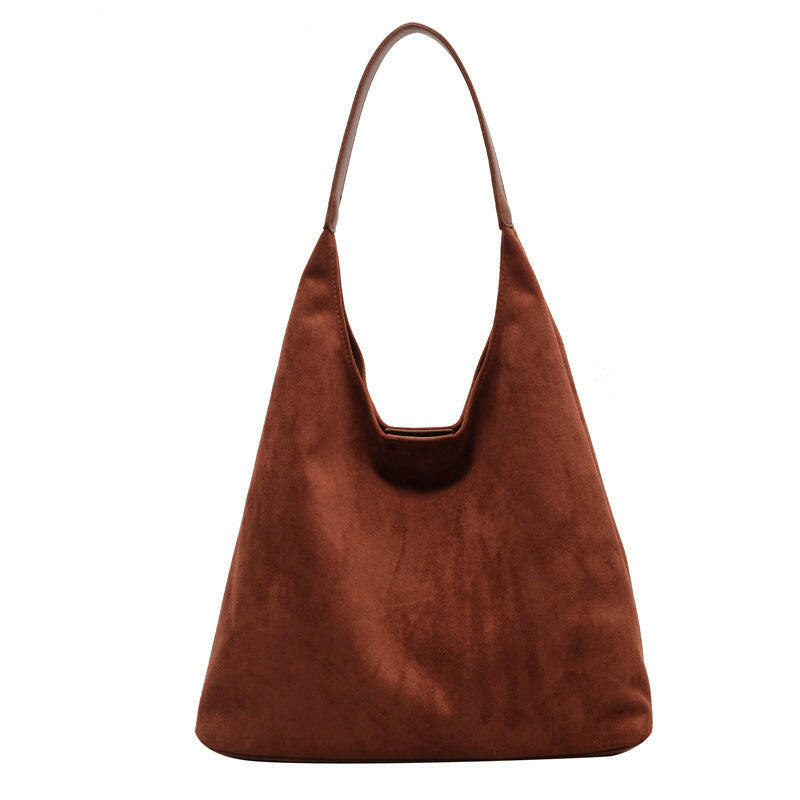 Bag for women large capacity simple tote bag retro and lazy suede big bun mother bag.