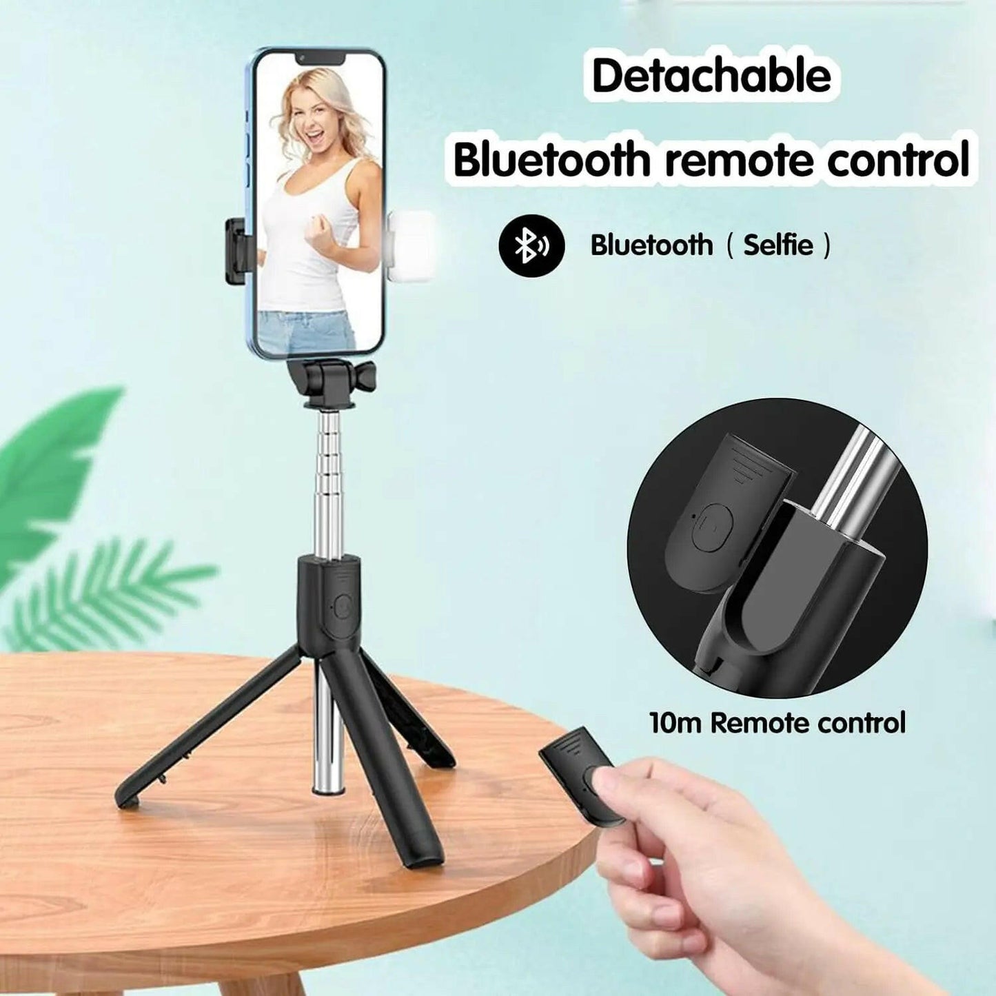 Selfie Stick with Fill Light Extendable Selfie Stick Tripod with Wireless Remote and Phone Holder Group Selfies For All  phones.