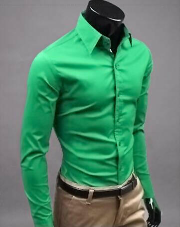 Men Shirt Long Sleeve Fashion Mens Casual Shirts Cotton Solid Color Business Slim Fit Social Camisas Masculina.