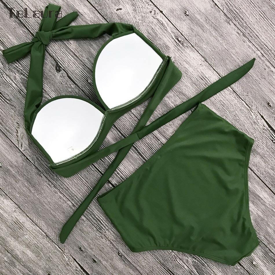 High Waist Bikini Set Swimwear Women Swimsuit Push Up Halter Top Bathing Suit Beachwear Biquini.