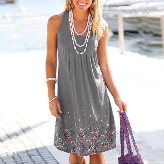 5XL sleeveless dress in a sophisticated design, perfect for style and comfort during warm weather.