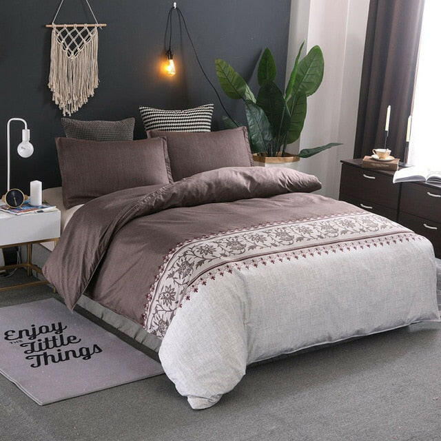 Printing Duvet Cover Sets Polyester Plain Printed Bedding Set Reactive Printing Duvet Cover With Pillowcases Bedding Set.