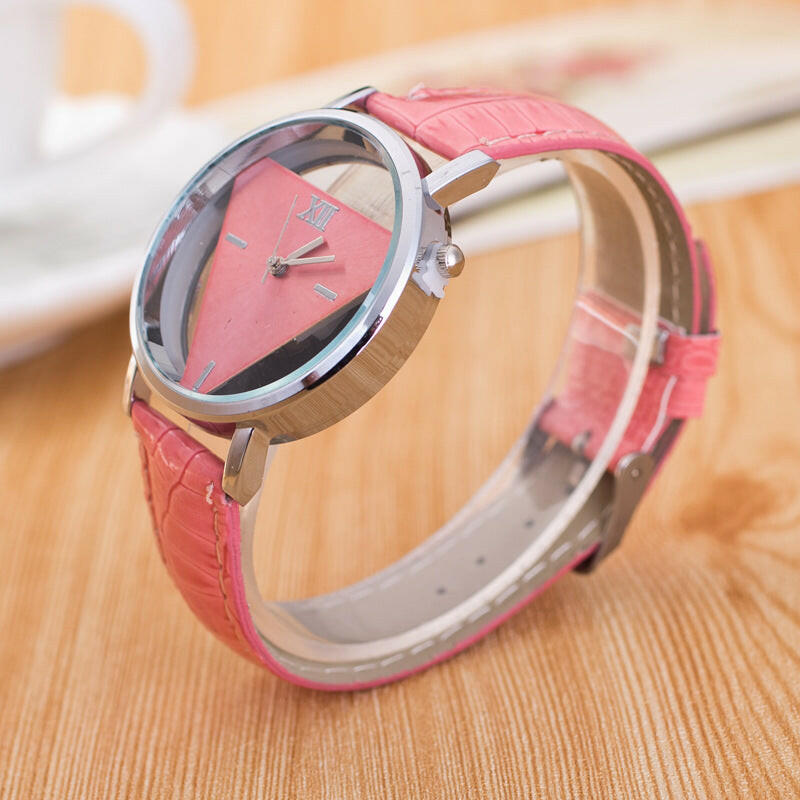 Jingshi Simple Harajuku Fashion Watch - Double Sided Hollow Design, Korean Trendy Student Triangle Watch.