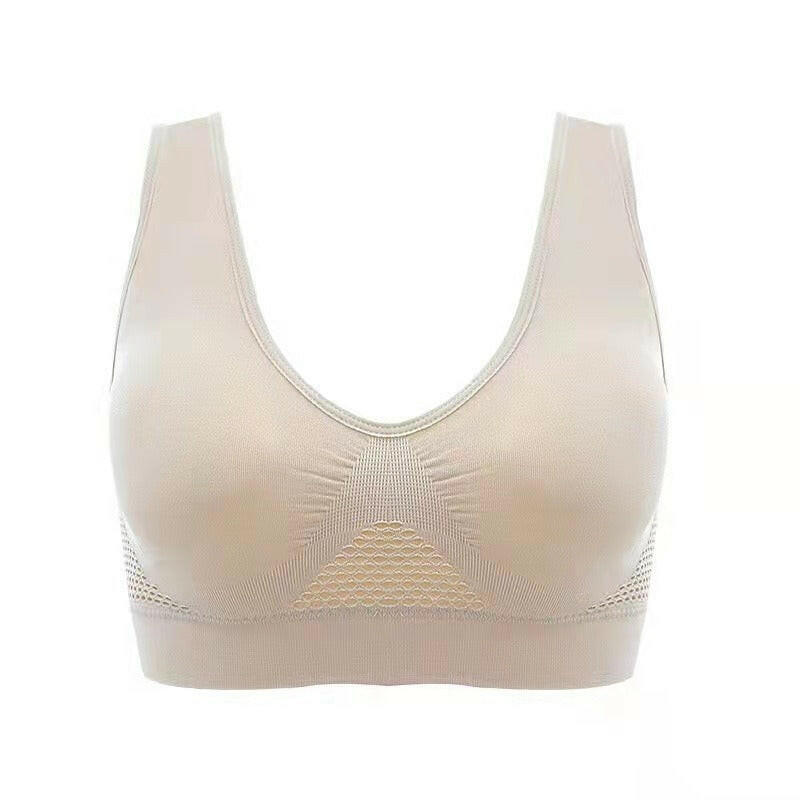 Sport Bra Mesh Hollow Vent Sports Bra Yoga Sports No Steel Ring Underwear For Female.