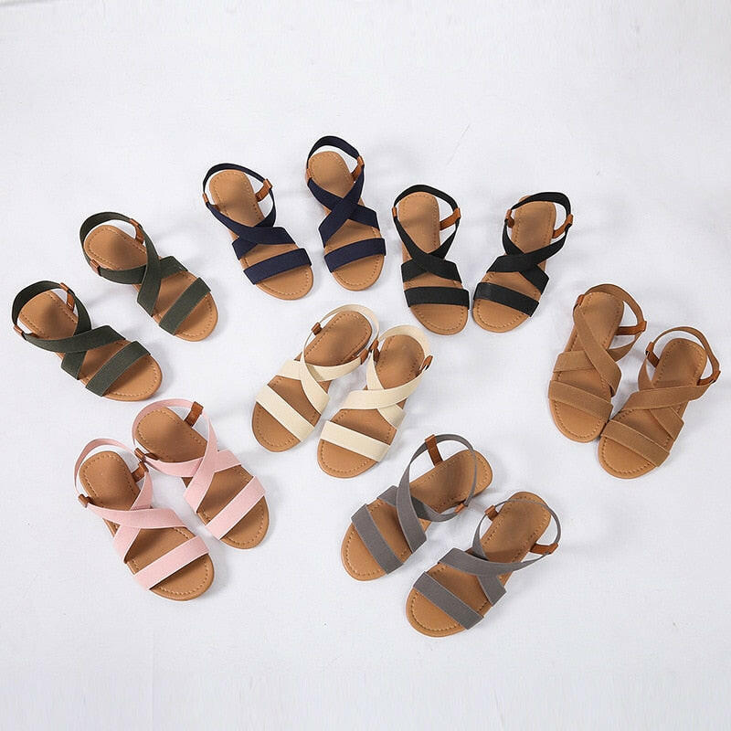 Gladiator Sandals Summer Sandals Women Casual Shoes Female Women Flat Rome Feminina Sandals Soft Bottom Sandalia.