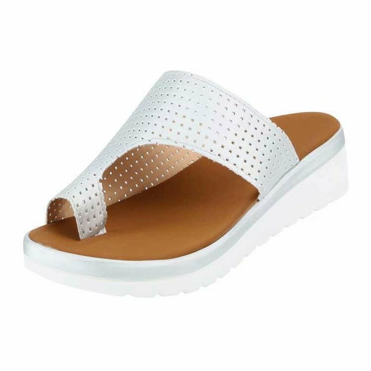 Round Toe Pullover Sandals Versatile Flat Bottom Beach Sandals For Women.