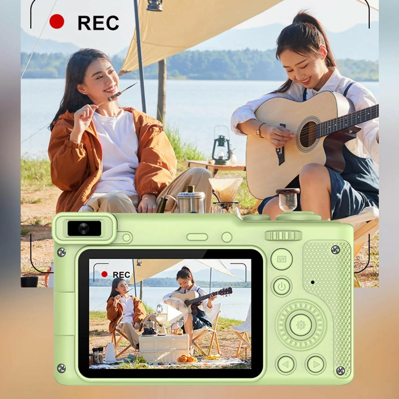 1080p Digital Cameras 40MP Front And Rear Camera 8X Digital Zoom Children Gift Recording Videos Student Camera With Bracket.