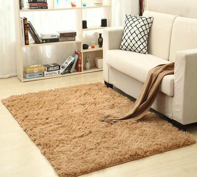 Super Soft Silk Wool Rug Indoor Modern Shag Area Rug Silky Rugs Bedroom Floor Mat Baby Nursery Rug Children Carpet.