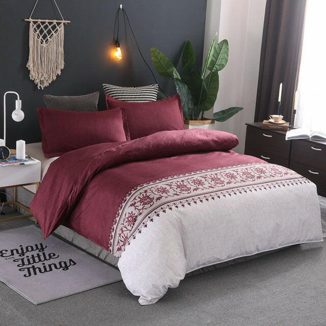 Printing Duvet Cover Sets Polyester Plain Printed Bedding Set Reactive Printing Duvet Cover With Pillowcases Bedding Set.