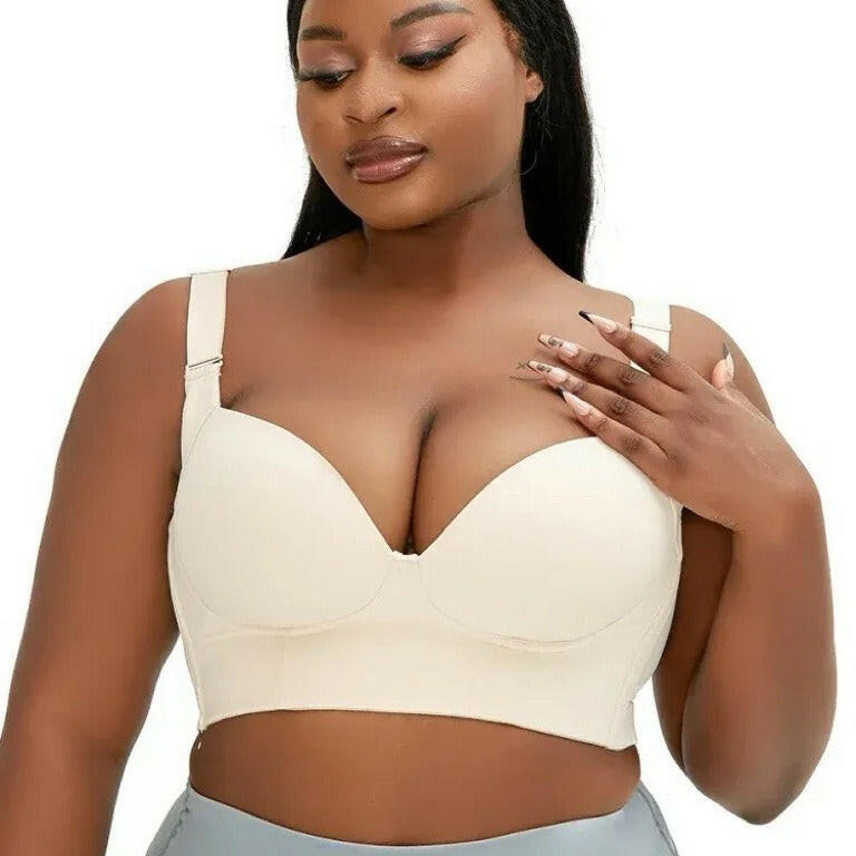 Plus-size glossy sexy bra with anti-sag adjustable bra for women with underwire.