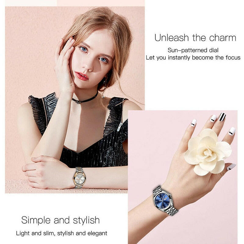 LIGE New Rose Gold Women’s Watch - Business Quartz Watch.