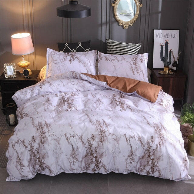 Modern Marble Printed Bedding Set Queen Size 2pcs/3pcs Duvet Cover Set Bed Linen Quilt Cover.