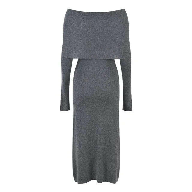 Knitted Dress for Women Autumn Winter Elegant Long Sleeve Sweater Dresses Korean Fashion Vestidos Midi.