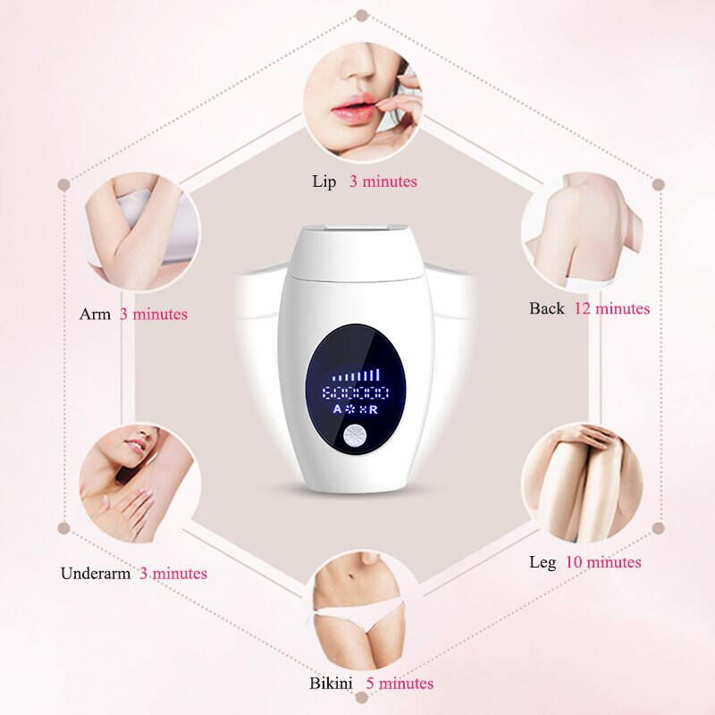 600000 Flashes IPL Laser Epilator  Permanent Hair Removal Device LED Whole Body Laser Hair Remover Machine.