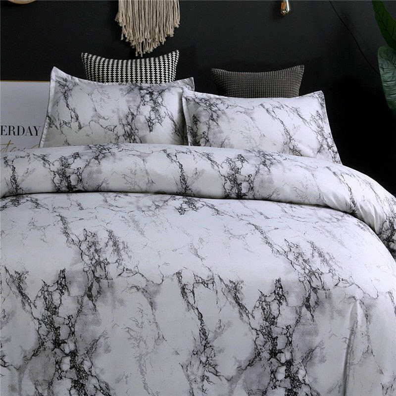 Modern Marble Printed Bedding Set Queen Size 2pcs/3pcs Duvet Cover Set Bed Linen Quilt Cover.