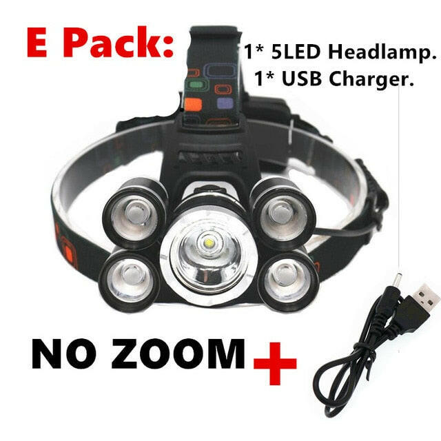 15000Lm XM-T6x3 LED Headlight ZOOM Flashlight Torch Camping Fishing Headlamp lantern Use 2*18650 battery / AC/Car/Usb/ charging.