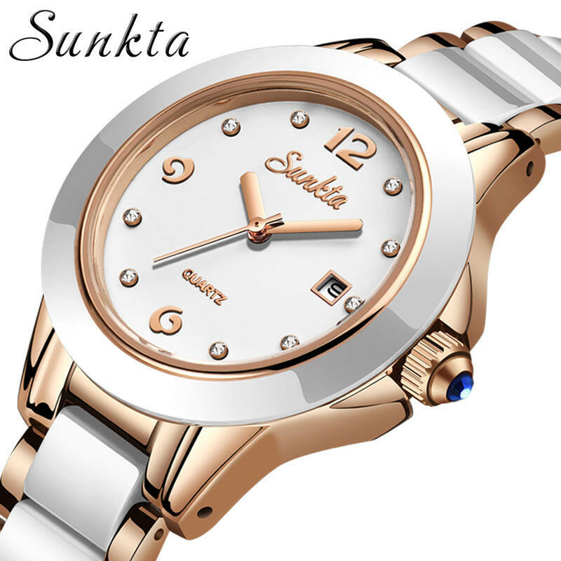 Sunkta Fashion Women's Waterproof Quartz Watch - Elegant and Timeless Design.