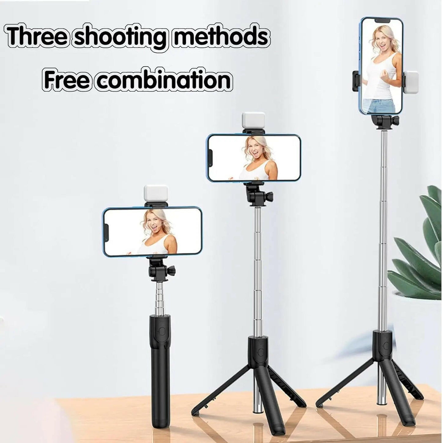 Selfie Stick with Fill Light Extendable Selfie Stick Tripod with Wireless Remote and Phone Holder Group Selfies For All  phones.