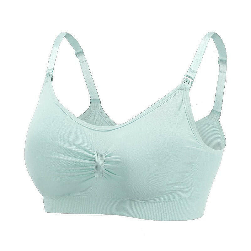 Seamless Plus Size Breastfeeding Bra Front Button Maternal Postpartum Bra.