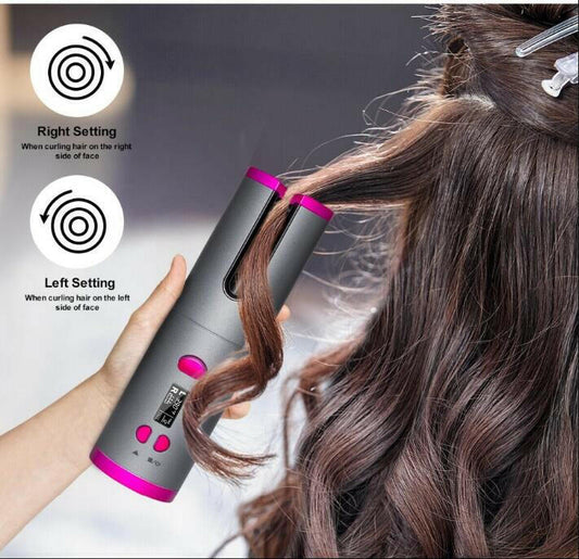 Unbound Automatic Hair Curler Cordless Electric Curling Roller Professional Ceramic Hair Waver Rechargeable Auto Curler Curls.