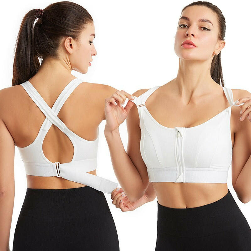 Zipper Sports Bra - Beautiful Back Design for Comfort and Style.