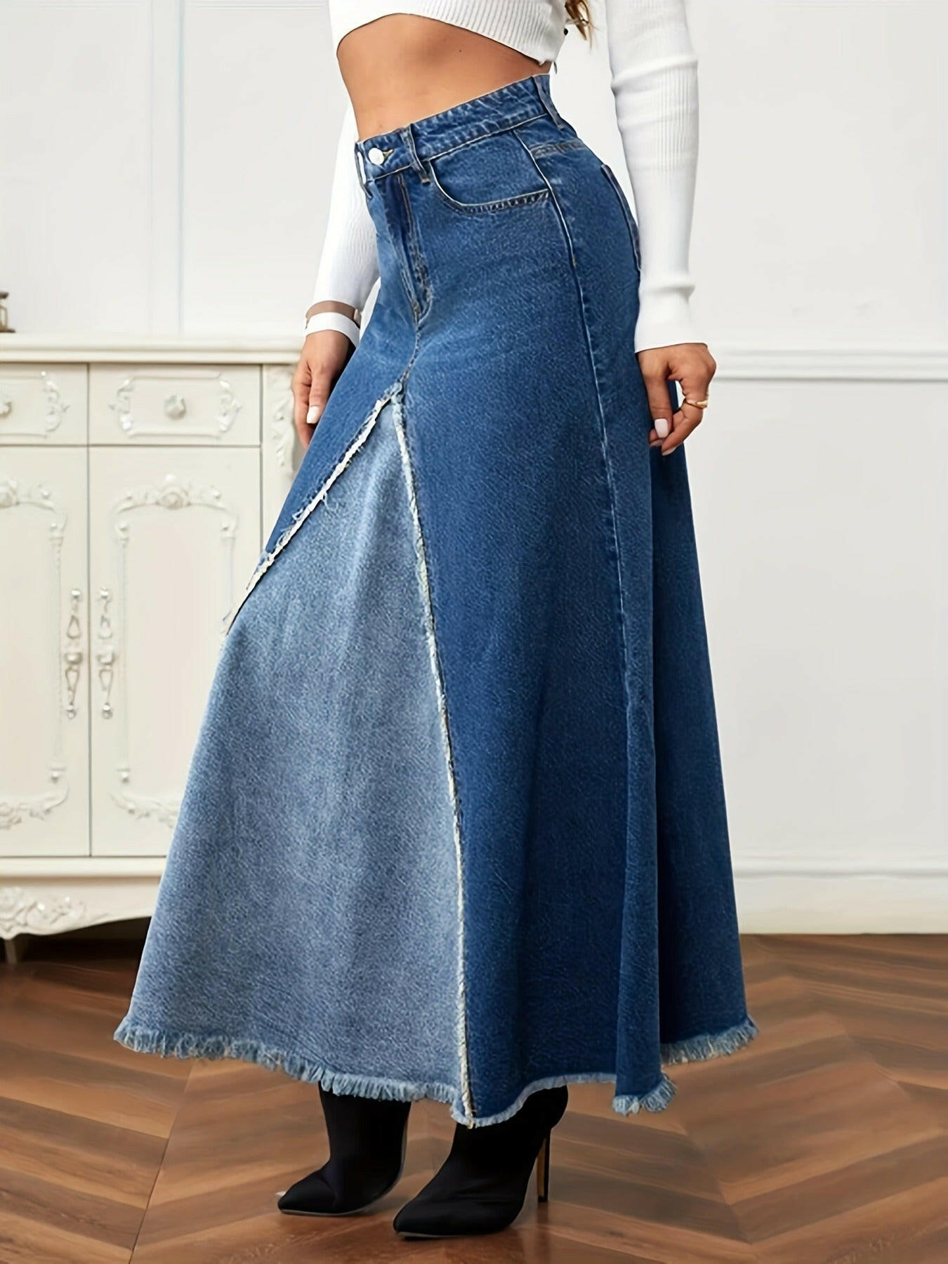 New Women's Denim Long Skirt.