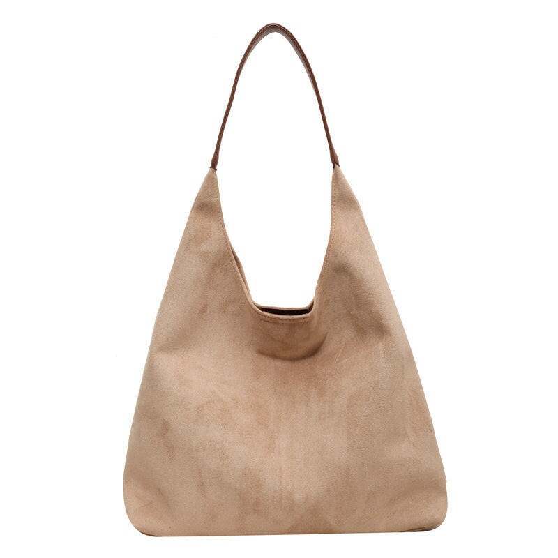 Bag for women large capacity simple tote bag retro and lazy suede big bun mother bag.