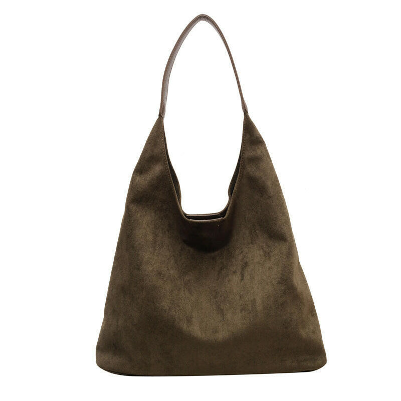 Bag for women large capacity simple tote bag retro and lazy suede big bun mother bag.