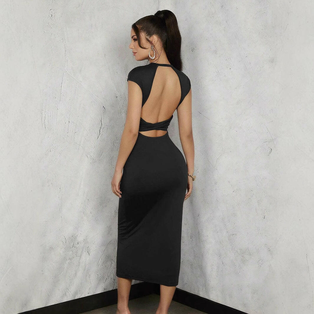 Women's Sexy and Pure Desire Dress - Spring and Summer Backless Design Niche Long Skirt.