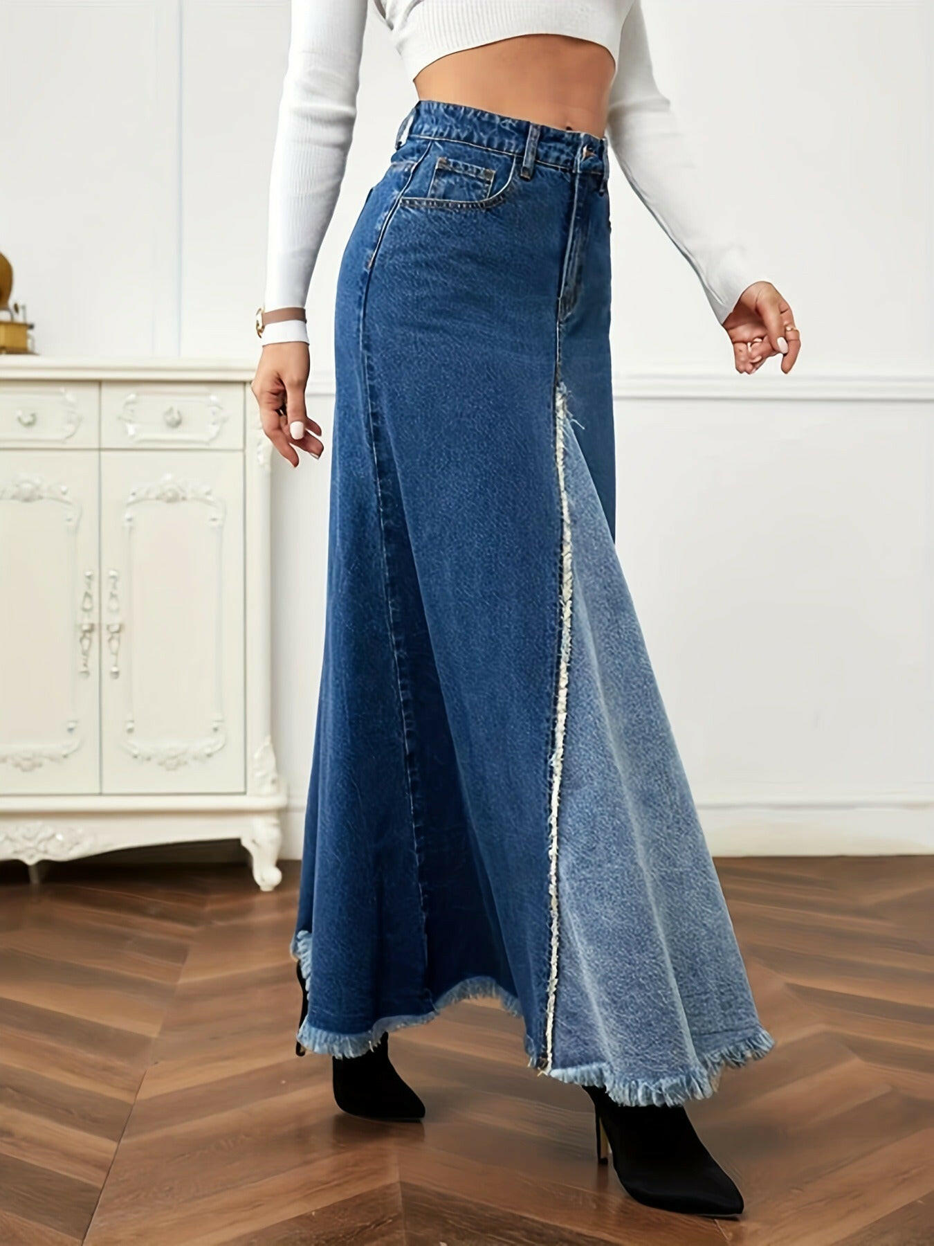 New Women's Denim Long Skirt.