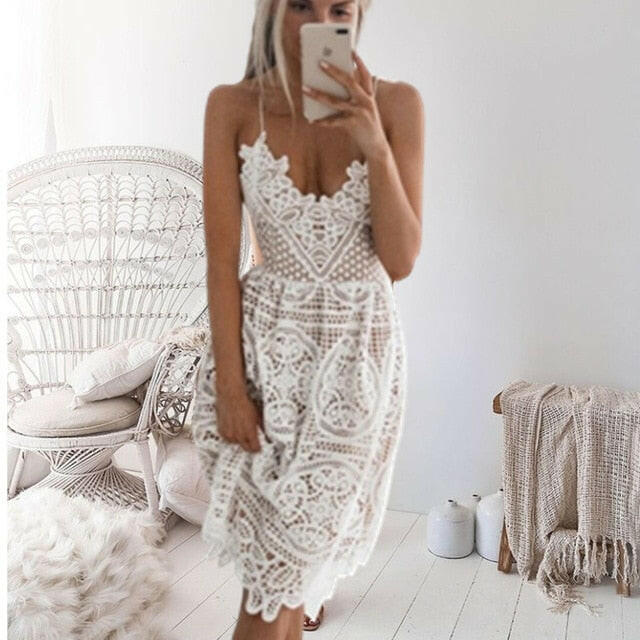 Dress women sexy lace halter plus size christmas vintage  woman clothes white party dresses club gothic summer.