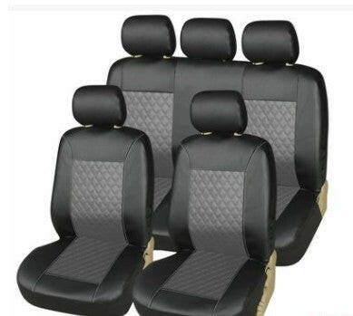 PU leather foreign trade car seat cover artificial leather black universal seat wish new Quilted Embroidered Leather.