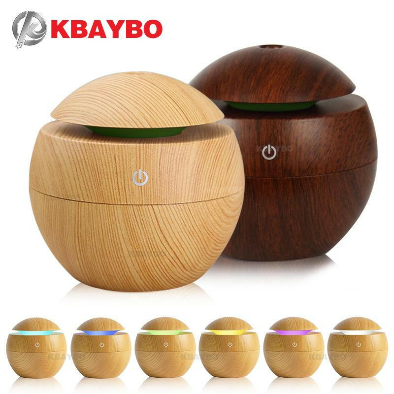 USB Aroma Essential Oil Diffuser Ultrasonic Cool Mist Humidifier Air Purifier 7 Color Change LED Night light for Office Home.