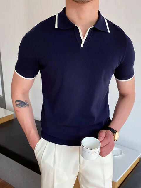 Summer Men Fashion Polo Shirts Short Sleeve.