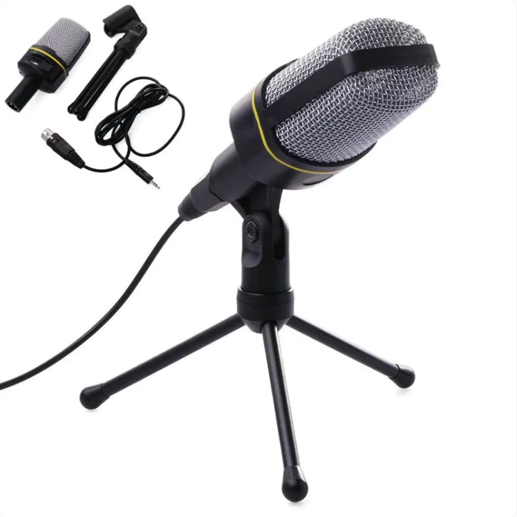 SF920 Professional Wired Condenser Microphone with Tripod Stand for PC.