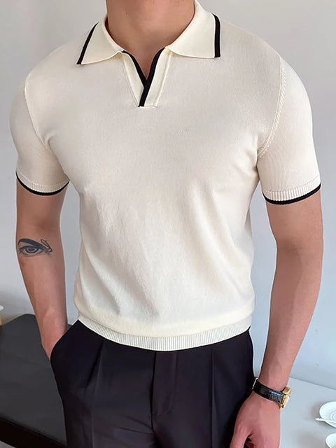 Summer Men Fashion Polo Shirts Short Sleeve.